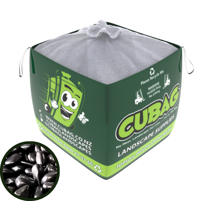 Alpstone Black Tusk Pebble 30-50mm 1 Ton Bulk Bag